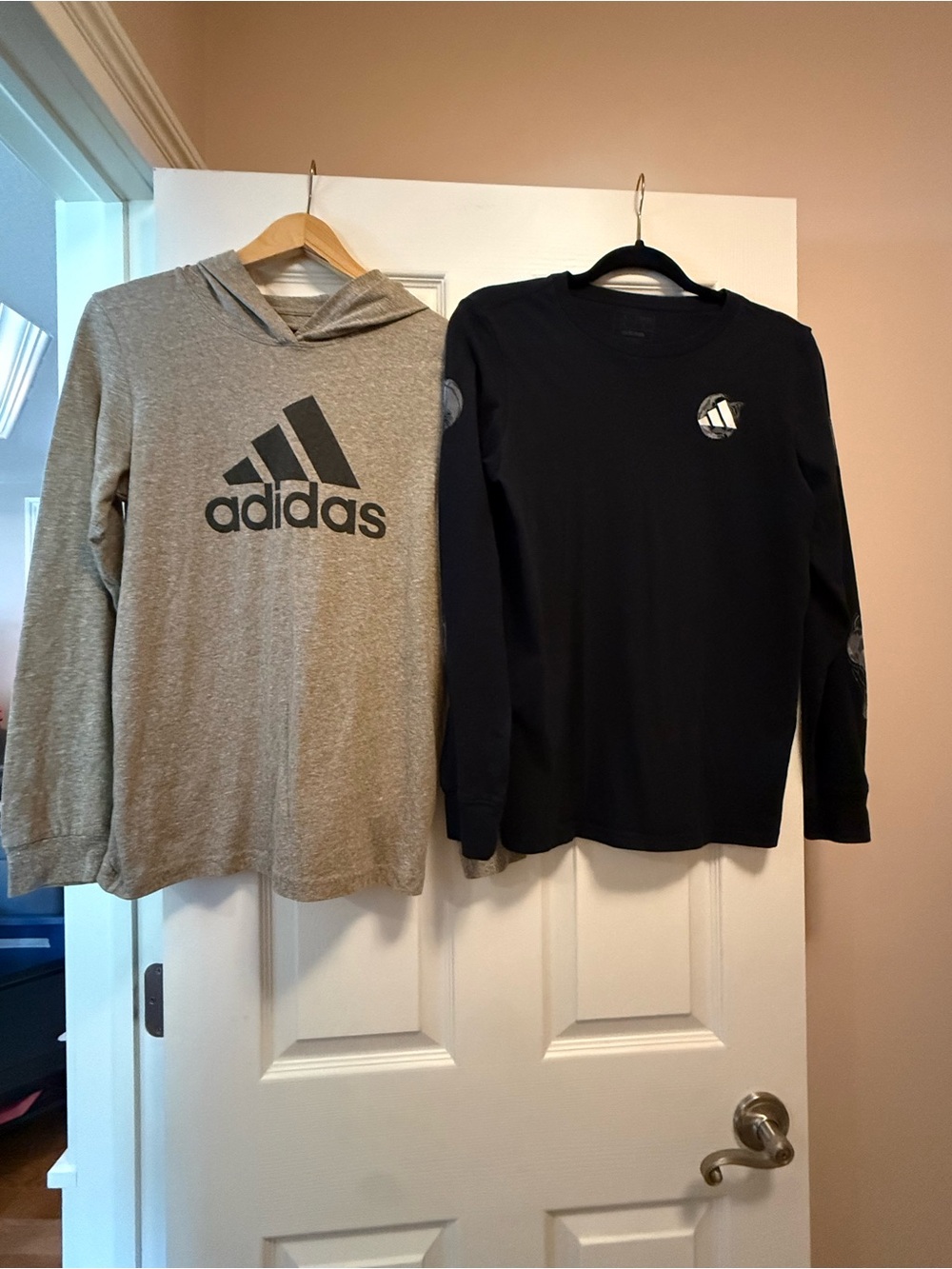 adidas Boy’s Gray Hoodie & Black Crewneck Sweatshirt Duo